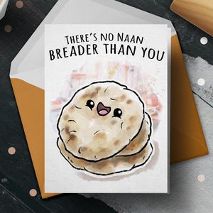 Carte de pâtisserie drôle de fête des mères « No Naan Breader » - cadeau de fête des mères, carte pour maman, carte pour elle, jolie carte de fête des mères, carte d'amour indien Desi