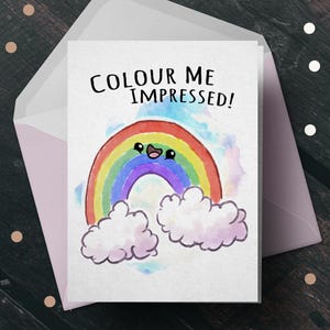 "Lustige Glückwunschkarte - ""Color Me Im pressed"" Punny Grußkarte für Freunde, Pride Month, Abschlussfeier, neuer Job, Feier Karte."