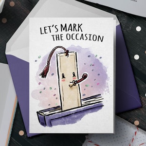 d'anniversaire de lecteur « Marquez l'occasion » | Carte d'anniversaire amateur de livres pour un ami, carte-cadeau lecture pour partenaire lui elle, cadeau de nerd de club de lecture