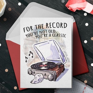 Pour info, vous êtes un classique - Carte de voeux Carte d'anniversaire pour la fête des pères, papa, pop, disques, musique, blague papa, drôle, petit garçon, jeu de mots, mignon