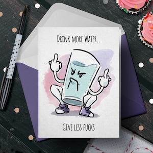 Verschenken Sie weniger F#@%s Geburtstagskarte - grobe Karte für 30+ Jahre alten Freund, Millennial Bday oder Neujahrskarte, Karte für alten Mann für Vater oder Freund