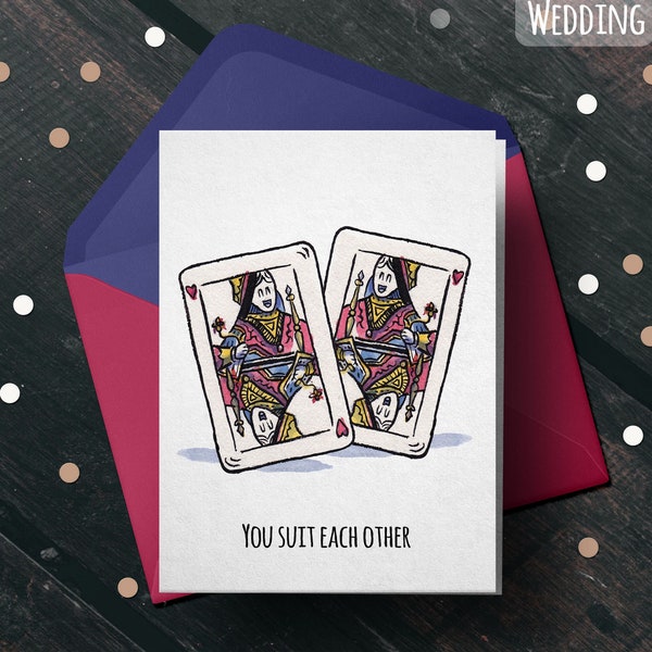 Wedding Card for Queens - For Bride and Groom, LGBT Wedding Card, Gay Wedding Card, Lesbian Wedding Card, Wedding Day, Congratulations