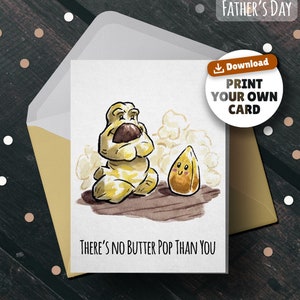 Funny Pop Father&#39;s Day Card, Downloadable Last Minute Fathers Day Gift, Dad Joke Card, Husband Birthday Card for Him, Funny Dad Birthday