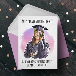 Carte de Saint-Valentin pour couples, dette étudiante drôle « Le reste de ma vie avec vous » - carte d'anniversaire de couple pour les couples du millénaire, carte drôle pour meilleur ami