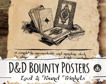 D&D Posters "Lost Trinkets" (Editable PDF) - Dungeons and Dragons Props, DnD Art, Magic Item Art, Downloadable Digital Working File