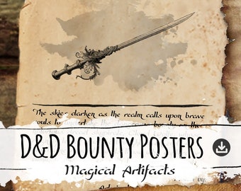 D&D Posters "Magical Artifacts" (Editable PDF) - Dungeons and Dragons Props, DnD Art, Magic Item Art, Downloadable Digital Working File