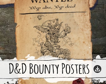 D&D Monster Bounty Posters: Editable RPG Art (Digital Download)