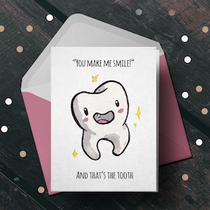 Cute Tooth Friendship Card - Card for Friend, Friend Birthday Card, Funny Love Card, Humor Card, Just Because Card, Funny Friendship Card,