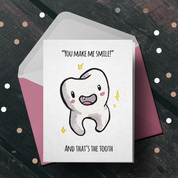Süßer Zahn Freundschaftskarte - Karte für Freund, Freund Geburtstagskarte, lustige Liebeskarte, Humorkarte, nur weil Karte, lustige Freundschaftskarte,