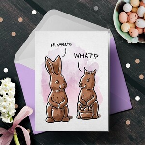 Carte drôle d'anniversaire de Pâques au chocolat « Bonjour ma chérie » | Jolie carte d'amour pour elle ou lui, carte de mari sourd, carte de Pâques drôle pour maman ou femme