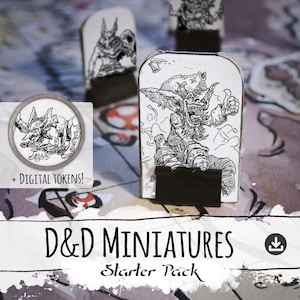 "Starter Pack" di miniature D&D (scaricabile) - Oggetti di scena di Dungeons and Dragons, DnD Art, Monster Art, oltre 57 stampe digitali scaricabili e file VTT