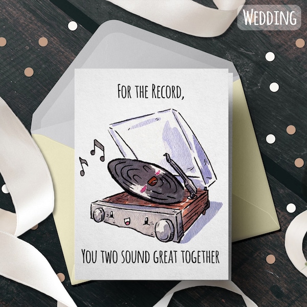 Cute Music Wedding Card - Engagement Card, Wedding Pun card, Music Card, Congratulations Card, Funny, Punny, Pun, Cute Nerdy Valentines