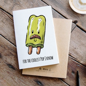 For the Coolest Pop Greeting Card for Father's Day, Dad, Pop, Dad's Day, Father Day, Ice Cream, Funny, Punny, Pun, Cute image 4