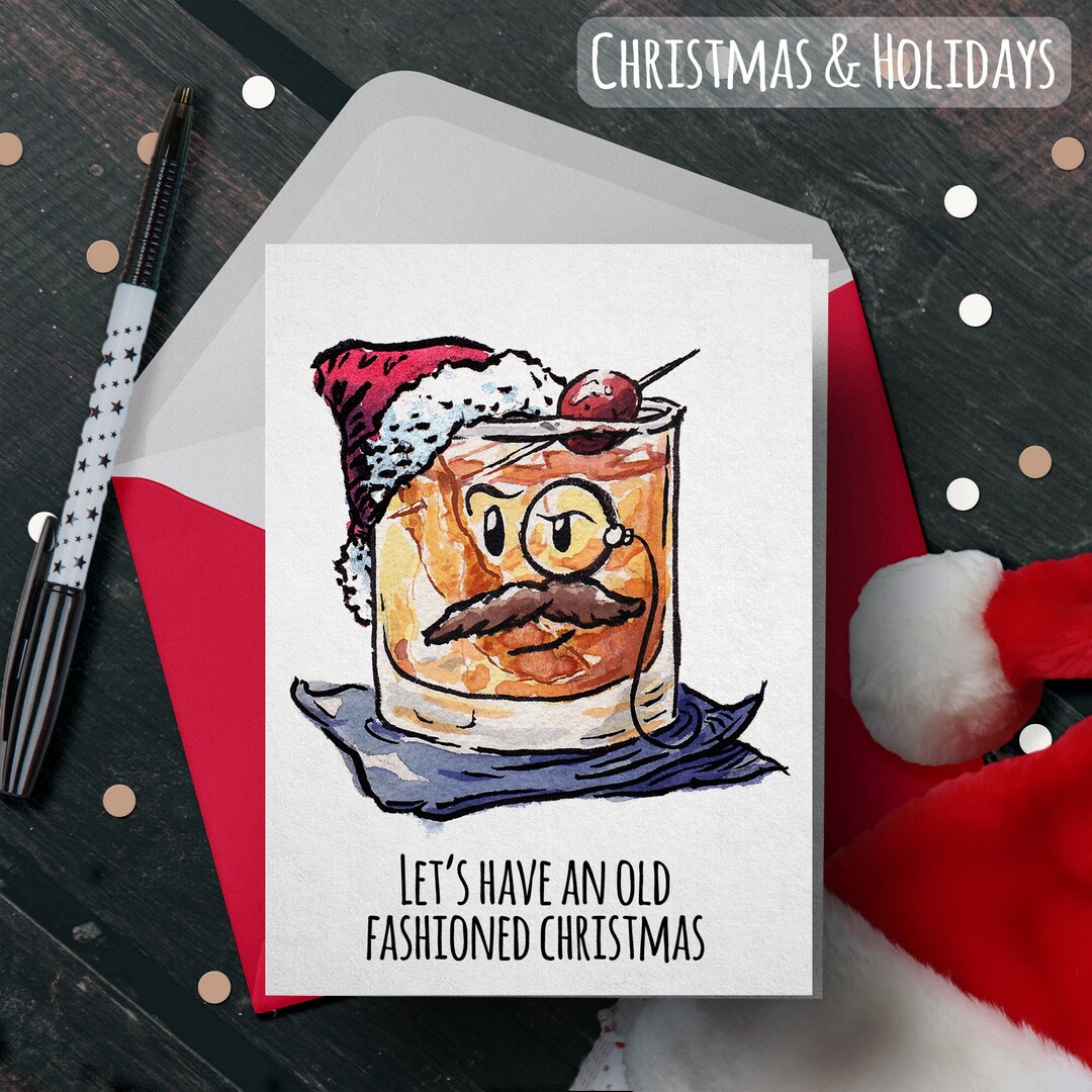 Funny Christmas Card for Drink Lover Cute Holiday Card for Friend