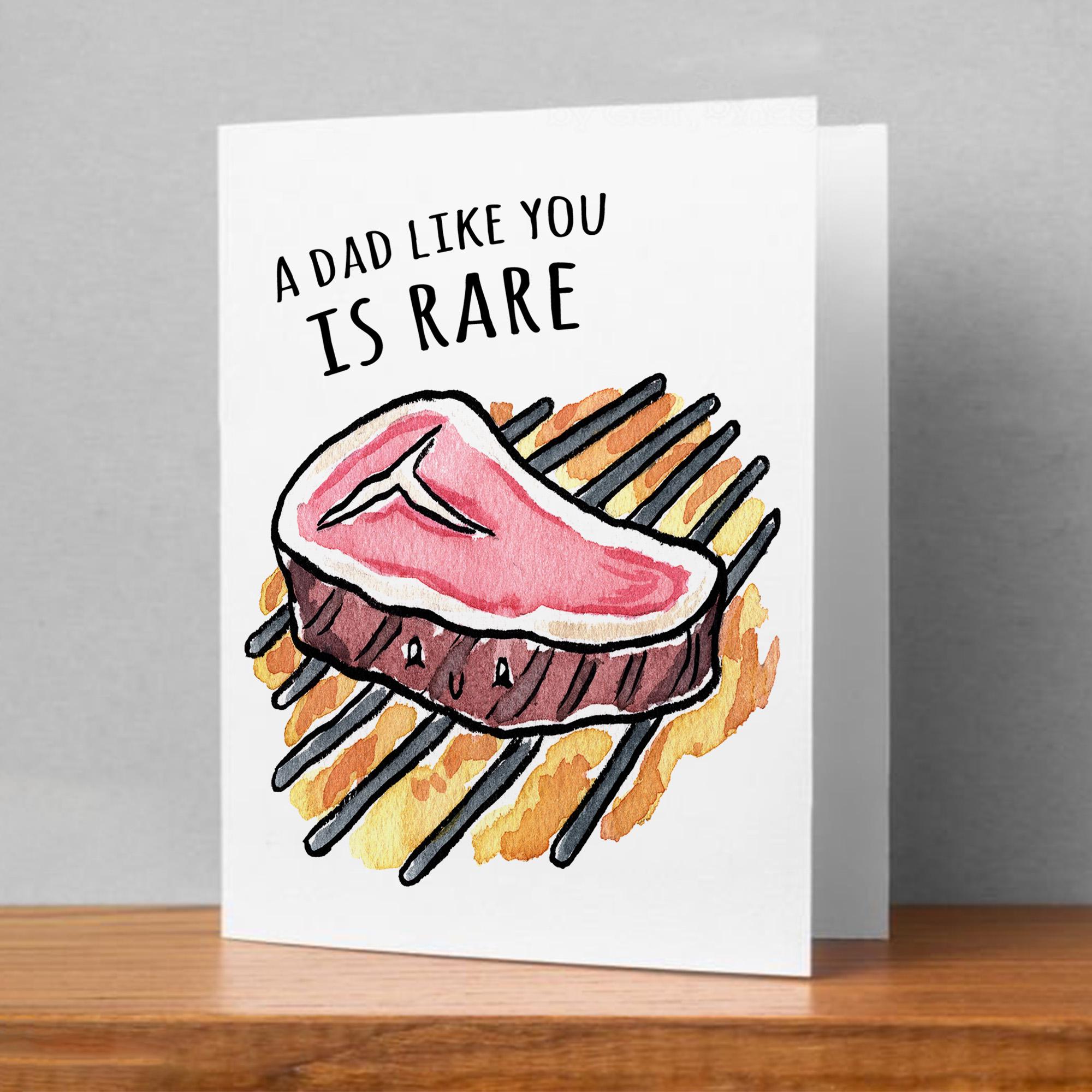 Funny Steak Fathers Day Card 'dad Like You is Rare" - Fathers Day Gift, Card  for Him, Card for Husband, Dad Birthday Card, Thank You Card - Etsy