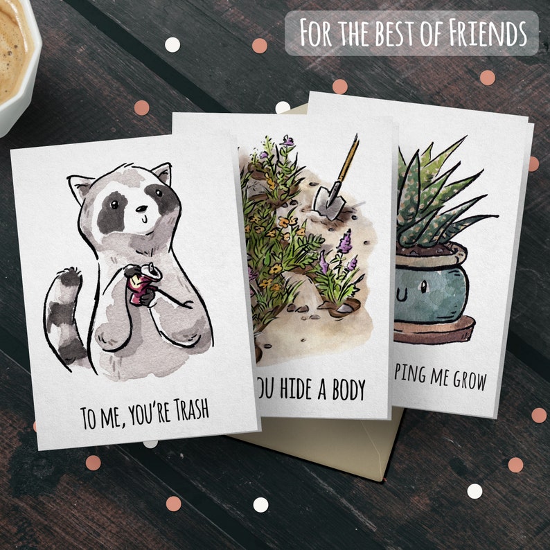 Choose Your Own: 3 Card Bundle Pack Greeting, Birthday, Couple, Engagement, Wedding, Christmas, Funny, Punny, Pun, Cute, Valentine's Card image 3