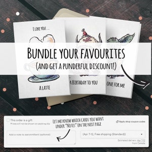 Choose Your Own: 3 Card Bundle Pack Greeting, Birthday, Couple, Engagement, Wedding, Christmas, Funny, Punny, Pun, Cute, Valentine's Card image 8