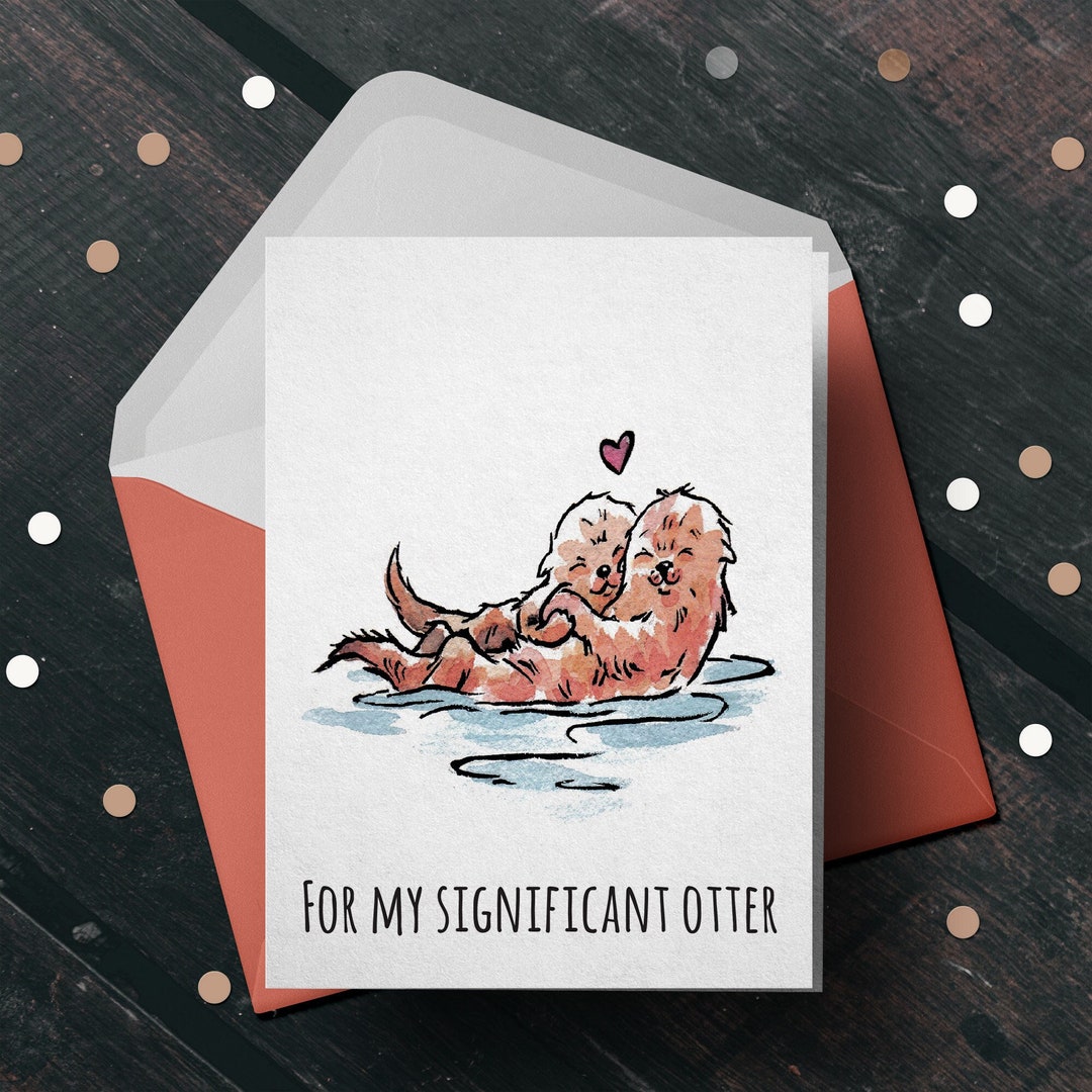 Funny Anniversary Card For Husband Or Wife - Otter Half Wedding Annive