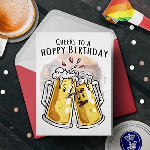 Carte d'anniversaire bière - cadeau d'anniversaire pour ami, carte d'anniversaire pour papa, carte d'anniversaire drôle, carte pour mari, carte d'amateur de bière, carte de bière
