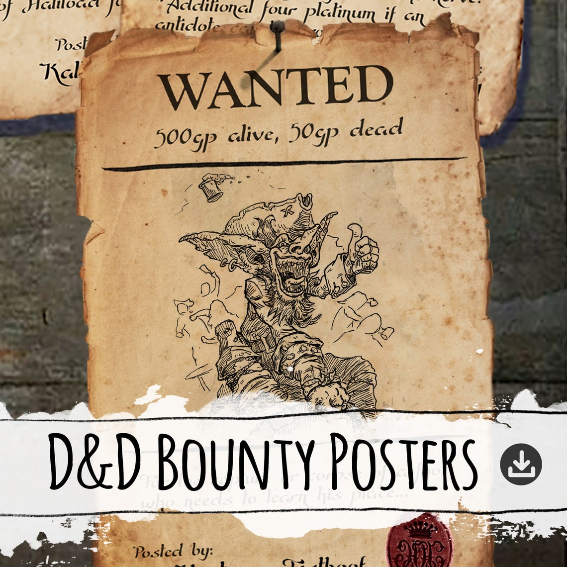 D&D Bounty Poster Starter Pack Editable PDF | Etsy