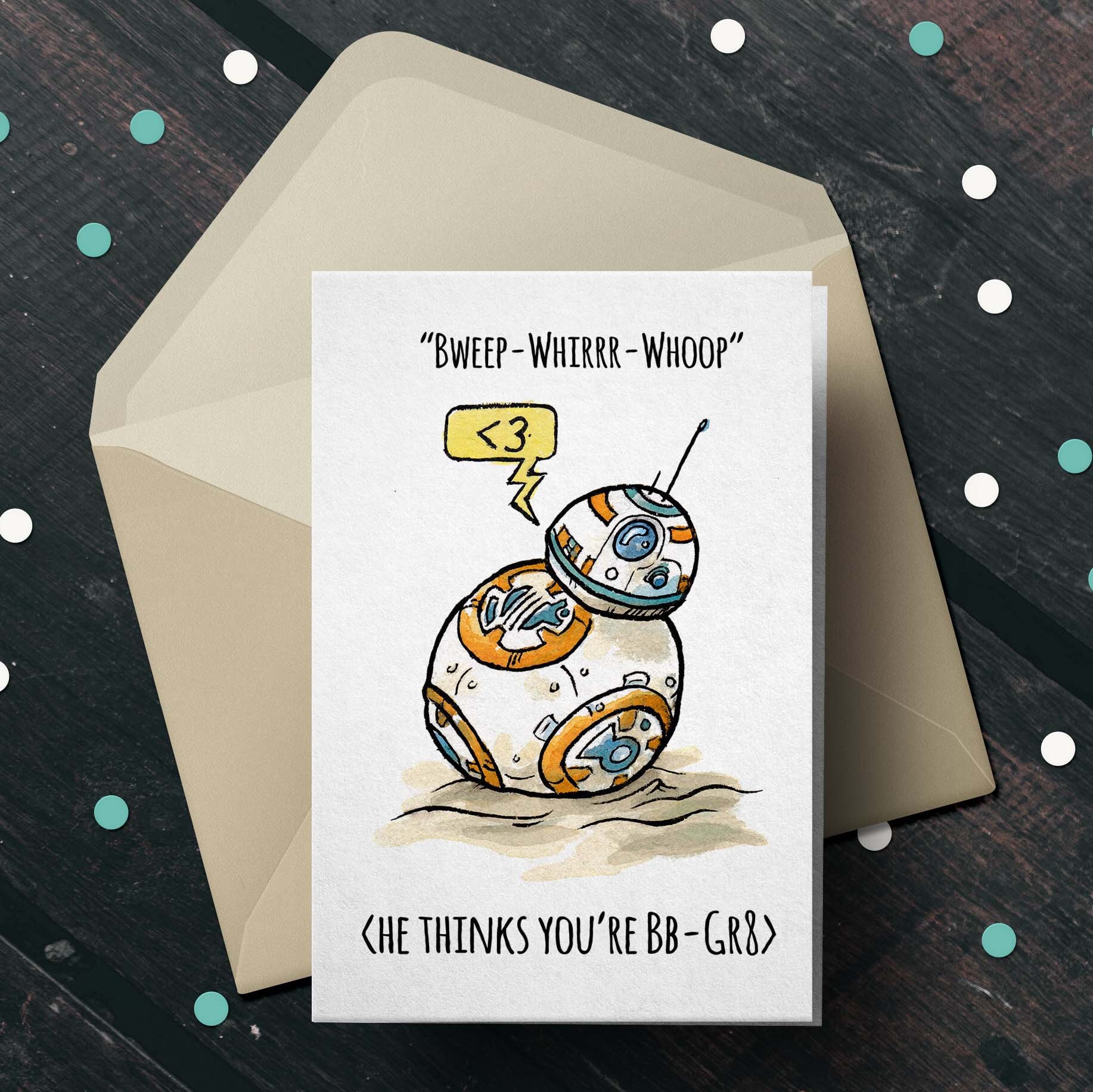 Star Wars Birthday Card bb8 Star Wars Engagement - Etsy Hong Kong