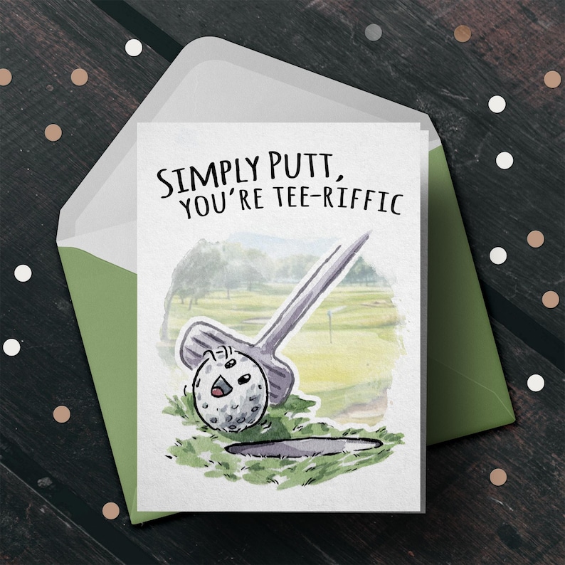 "Simply Putt" - Golf Pun Fathers Day Husband Gift for Him