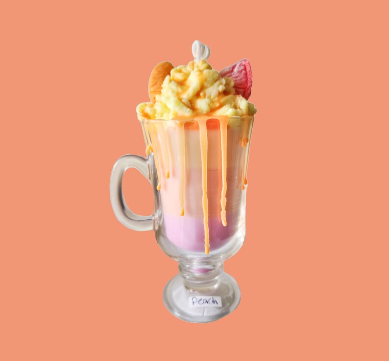 Peach Candle, Decorative Candle, Homemade Candle, Autumn Candle