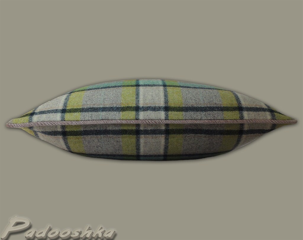 Gray Plaid Pillow Cover Tartan Tweed Abraham Moon Contemporary Gargrave