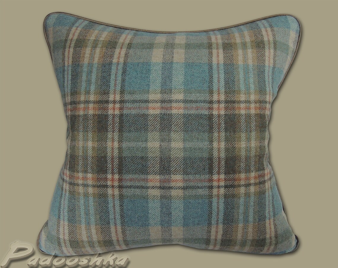 Housses De Coussin Tartan écossais 45x45 Cm - Lot De 2, Tissu Lin, Fermeture éclair Cachée - Style Campagne Pour Canapé, Lit