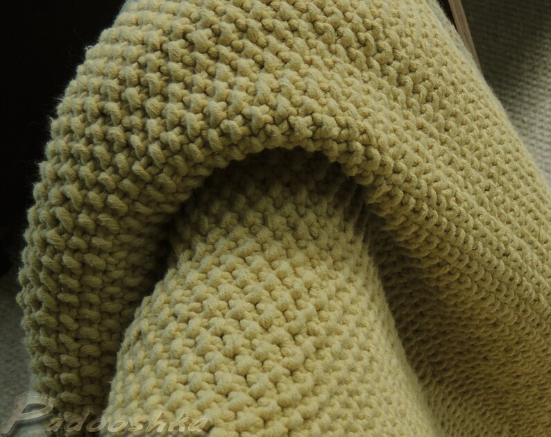 Chunky Yellow Knit Throw Blanket Rustic Cotton Hand Knitted Etsy Canada