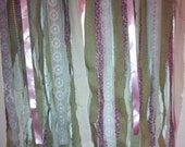 Items Similar To Shabby Chic Fabric Strip Curtains Wall Decor On Etsy