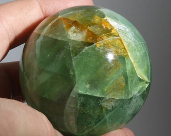 Green Fluorite Sphere! 55mm diameter hand made in the US