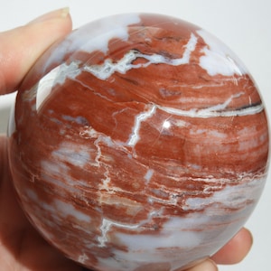 80mm! Large Jasper Agate stone Sphere, hand made