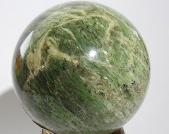 Jade-Serpentine mix Sphere, 65mm diameter hand made
