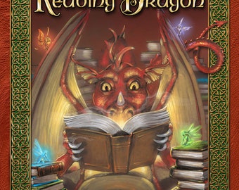 The READING DRAGON, Childrens BOOK, Illustrated and signed by the author/illustrator