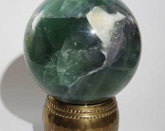 Green Fluorite Sphere! 70mm diameter hand made in the US