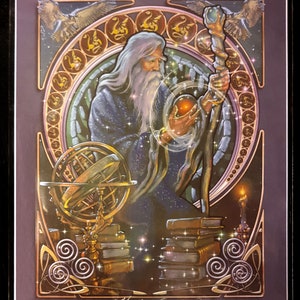 Wizard, Merlin, 8&quot;x10&quot; Fine Art PRINT, Magical magician, Merlin from King Arthur signed print, Gifts for Her print