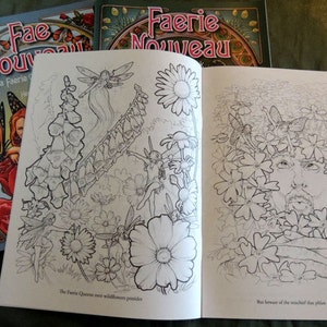 Four Fairy coloring books by Herb LeonhardFairy and Fantasy coloring books in the Art Nouveau style, Set of four image 4