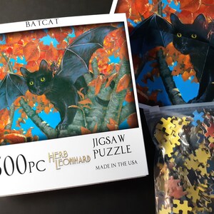 PUZZLE Batcat, 500 piece Puzzle, Gifts for Her image 1