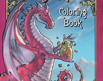 Dragon Fun Coloring Book pdf edition, Herb Leonhard Adult Coloring Book, printable, Digital Coloring book, Instant PDF Download