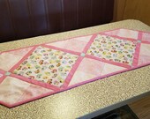 Quilted Table Runner with Vintage Trailer Themed Print
