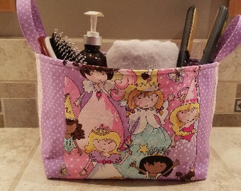 Princess Fairytale Castle Fabric Bin Girl/'s Personalized Bedroom Baby Nursery Organizer for Toys or Clothing FB0019