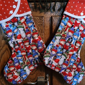 Christmas Stocking with Christmas Cats Print