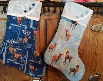 Christmas Stocking with Christmas Deer Print