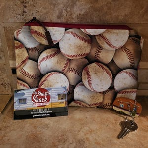 Reißverschlusstasche mit Baseball Motiv