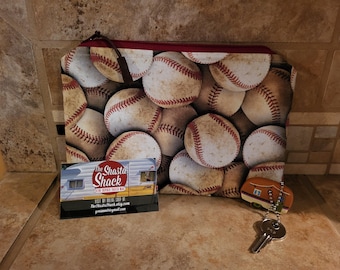 Bolsa con cremallera y estampado de béisbol