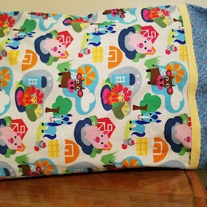 One Pillowcase with Farm Animals Print
