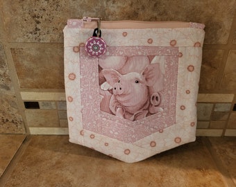 Pochette/sac de poche matelassé avec imprimé cochon