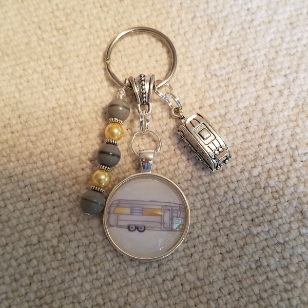 Vintage Silver Streak Trailer Keychain