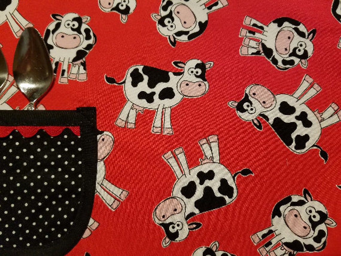 Child Placemat With Cow Print Etsy